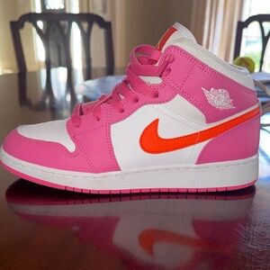 Nike Air Jordan 1 Mid GS Pinksicle Orange - Big Kids 7